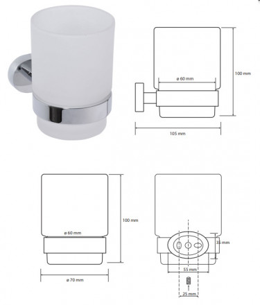 Bemeta Oval 118410011 держатель зубных щеток стакан