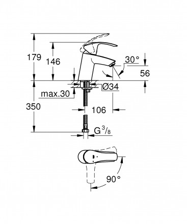 Grohe Eurosmart New 32154002 смеситель для раковины