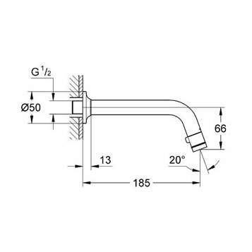 Grohe 20203 000 Излив 18.5 (с функцией открытия/закрытия воды)