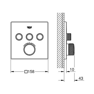 Grohe SmartControl 29126000 Смеситель термостат встраиваемый