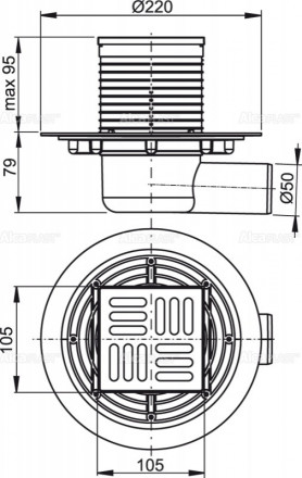 AlcaPlast APV101 Трап для душа с боковым отводом