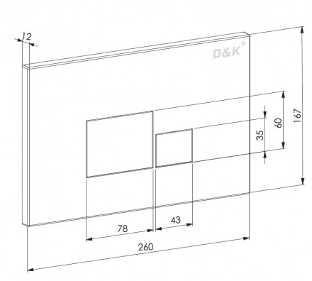 D&amp;K Quadro DB1519016 Клавиша смыва