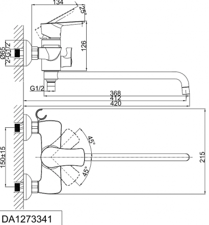 D&amp;K Rhein Reisling DA1273341 Смеситель для ванны