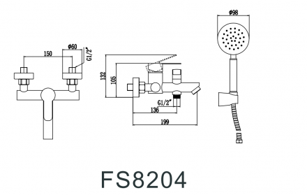 Fmark FS8204H смеситель для ванны