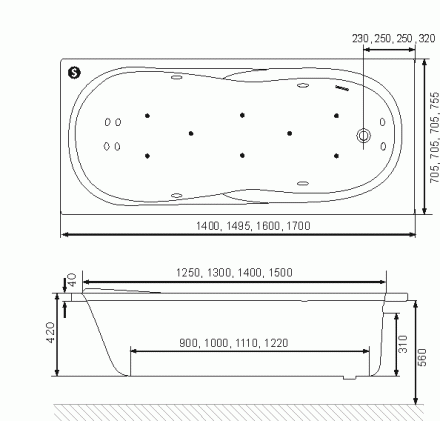 Excellent Sekwana 170x75 акриловая ванна