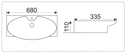 CeramaLux STR4282A раковина 68