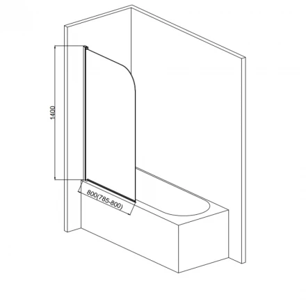 AQUAme AQM2851 шторка на ванну 80 см