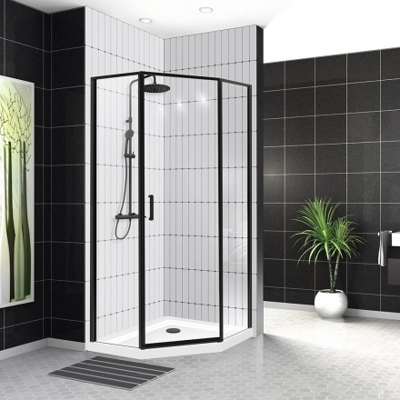 Belbagno UNO-195-P-1-90-C-NERO душевой угол стекло прозрачное