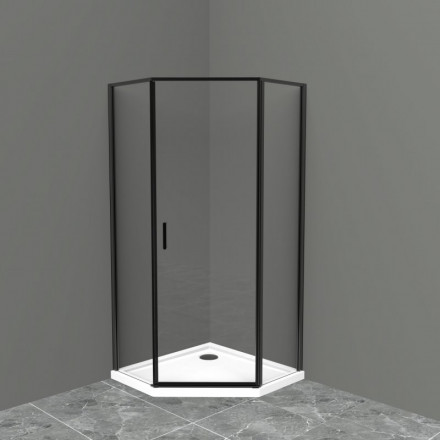 Belbagno UNO-195-P-1-90-C-NERO душевой угол стекло прозрачное