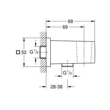Grohe Euphoria Cube 26370000 шланговое подсоединение с держателем
