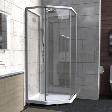 IDO Showerama 10-5 Pentagonal 90x90 душевая кабина профиль белый