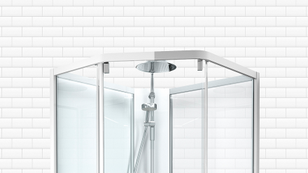 IDO Showerama 10-5 Pentagonal 90x90 душевая кабина профиль белый