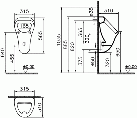 Vitra Arkitekt 6201B003-0199 Писсуар