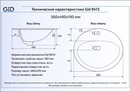 Gid 9413 раковина