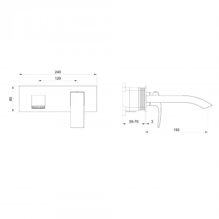 Wonzon &amp; Woghand Fit WW-88869009-MB Смеситель для раковины встраиваемый брашированное золото