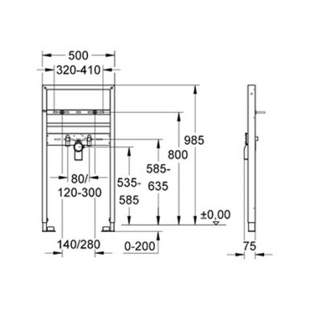 Grohe Rapid SL 38541000 Инсталляция для раковины