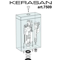 KERASAN Комплектующие T0000108911 Механизм двойного слива с нижним подводом воды золото