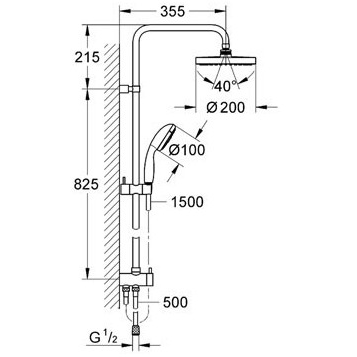 GROHE Eurosmart 124410 Душевая система со смесителем