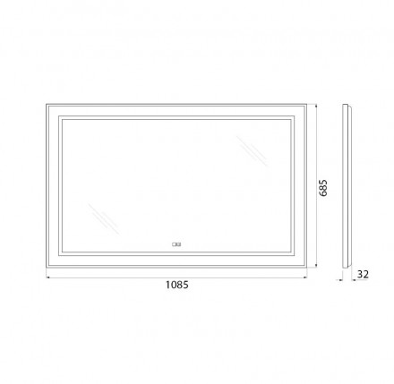 BelBagno SPC-KRAFT-1085-685-TCH-WARM-NERO Зеркало