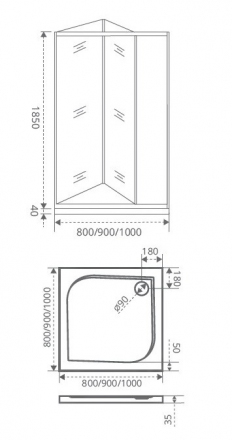Good Door Infinity SD-80-C-CH Душевая дверь