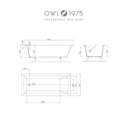OWL Конунг 180х80 Чугунная ванна