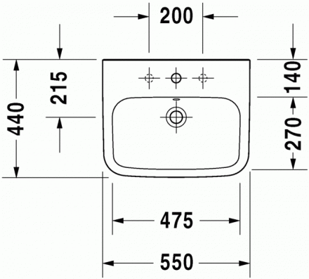 Duravit Durastyle 2319550000 Раковина 55 см