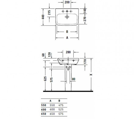 Duravit Durastyle 2319550000 Раковина 55 см