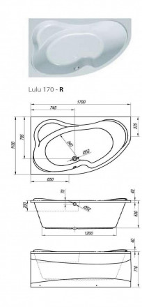 Kolpa san Lulu D 170x110 Basis акриловая ванна правая