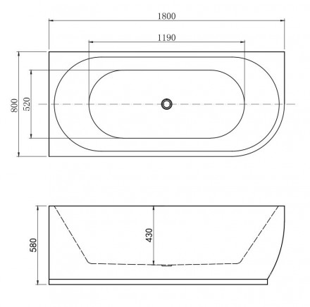 Aquanet Elegant A 3805N Gloss Finish Акриловая ванна 180x80