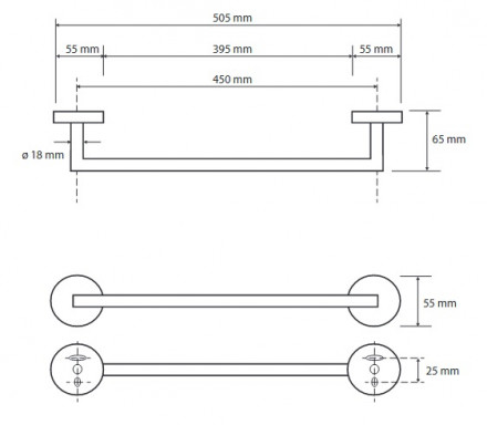 Bemeta Graphit 156204022 Полотенцедержатель 450 мм
