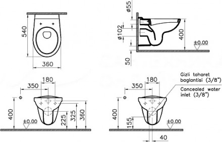 Norm Normus L-Box 9773B003-7206 Унитаз подвесной в комплекте с инсталляцией