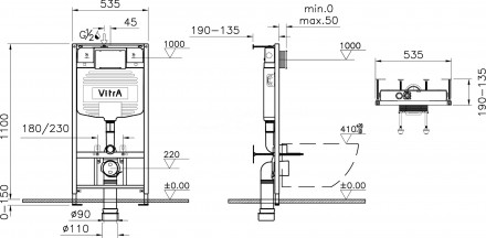 Norm Normus L-Box 9773B003-7206 Унитаз подвесной в комплекте с инсталляцией