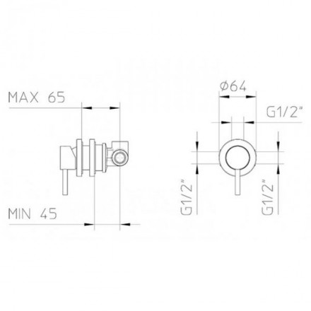 Bossini Z10201410BOS001 Смеситель для душа встраиваемый
