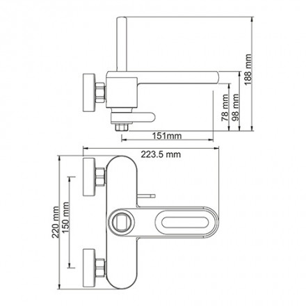 Wasserkraft Kammel 1801 Смеситель для ванны