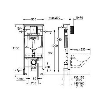 Grohe Rapid SL 38536001 Инсталляция для подвесного унитаза