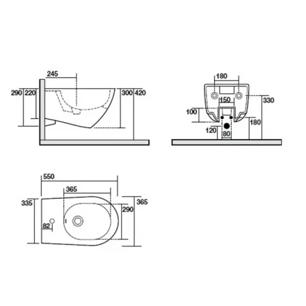 KERASAN Aquatech А0002420703 биде подвесное белый
