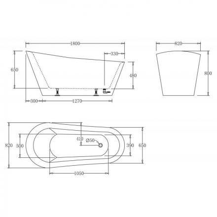 Belbagno BB63 Акриловая ванна 180x82