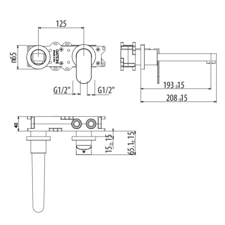 GATTONI H2Omix7000 А0002439014 Смеситель встроенный для раковины хром