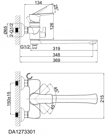 D&amp;K Rhein Reisling DA1273301 Смеситель для ванны