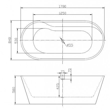 Belbagno BB14 Белая акриловая ванна 178x84