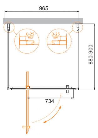 CEZARES SLIDER-B-1-100/110-C-Cr душевая дверь в нишу