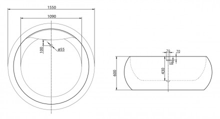 Belbagno BB30-1550 Акриловая ванна 155x155