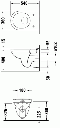 Duravit Happy D 0171090000 Подвесной унитаз (чаша)