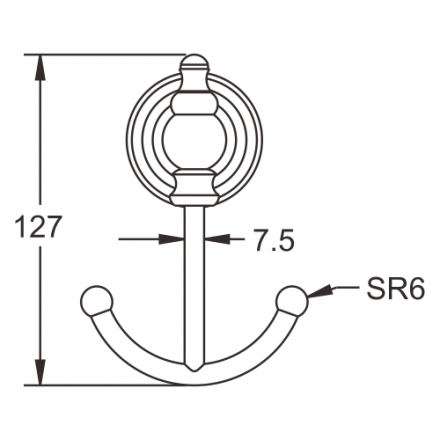Rose RG1121Q Крючок двойной бронза