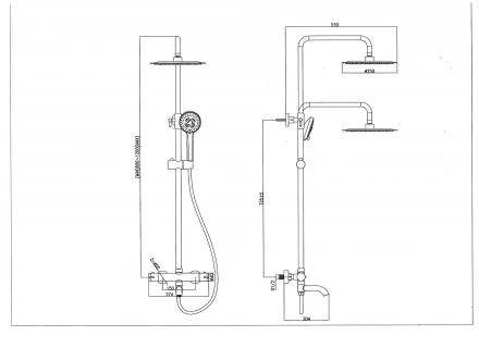 Santiline SL-9009 Душевая стойка для ванны с термостатом