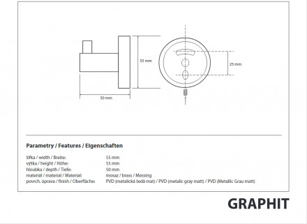 Bemeta Graphit 156106022 Крючок