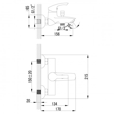 Lemark Plus Strike LM1102C смеситель для ванны
