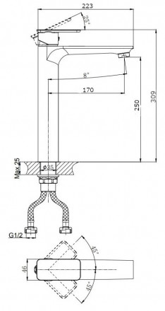 Rush Bruny BR4335-11 Смеситель для раковины высокий