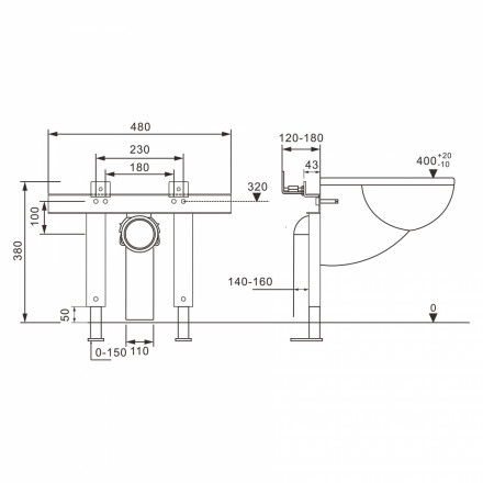 ABBER AC0102P Инсталляция для подвесного биде и унитаза с импульсным смывом