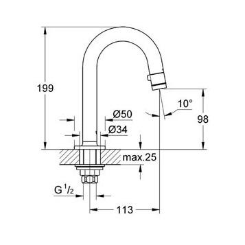 Grohe 20201 000 Излив (с функцией открытия/закрытия воды)